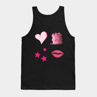 Neon Pink Aesthetic Sticker Pack Tank Top